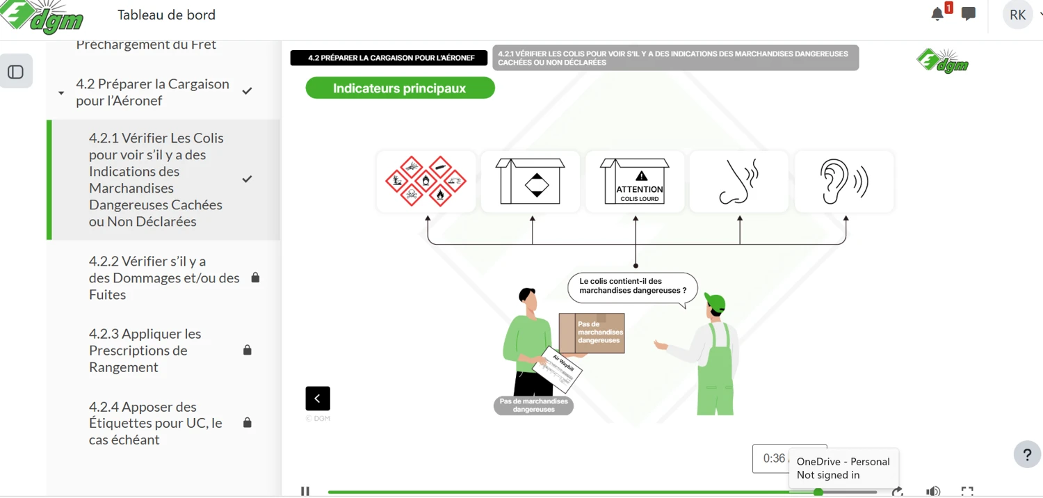 Chapitres, contenus et suivi de la progression